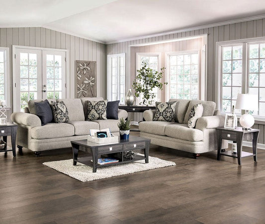 Furniture of America - Miramar Sofa + Loveseat in Beige/Charcoal - SM6442-2PC View 1