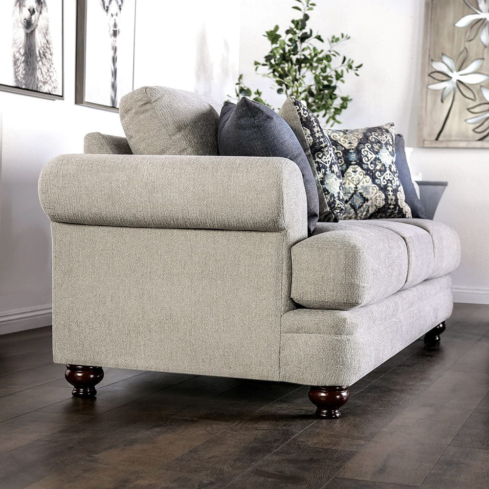 Furniture of America - Miramar Sofa + Loveseat in Beige/Charcoal - SM6442-2PC View 6