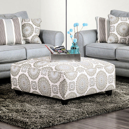 Furniture of America - Misty Ottoman in Ivory/Pattern - SM8141-OT View 1