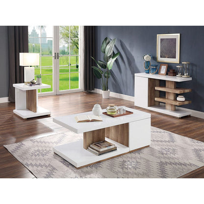 Furniture of America - Moa Sofa Table in White/Natural Tone - FOA4495S View 2
