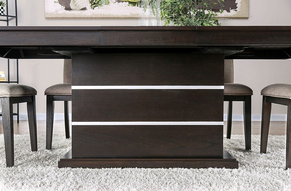 Furniture of America - Modoc Dining Table in Espresso/Beige - CM3337T-TABLE View 5