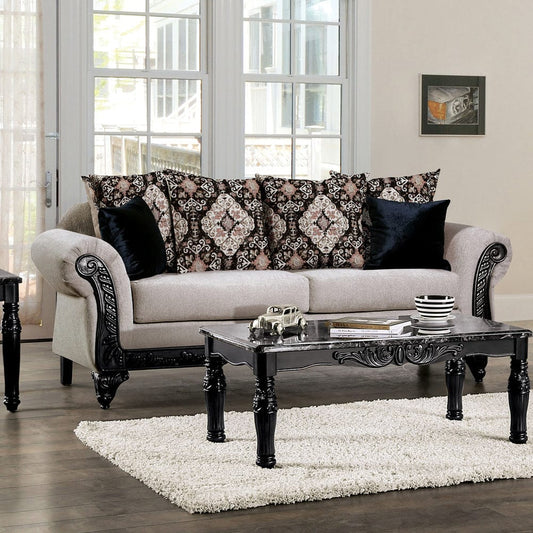 Furniture of America - Molfetta Sofa in Light Brown/Black - SM7304-SF View 1