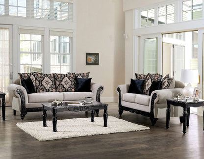 Furniture of America - Molfetta Sofa + Loveseat in Light Brown/Black - SM7304-2PC View 1