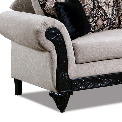 Furniture of America - Molfetta Sofa + Loveseat in Light Brown/Black - SM7304-2PC View 4
