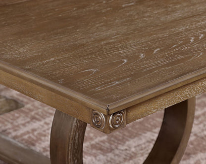 Furniture of America - Monclova Dining Table in Rustic Oak/Beige - CM3249A-T-TABLE View 3