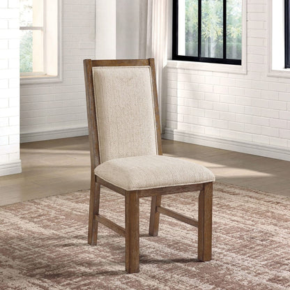 Furniture of America - Monclova Side Chair Set of 2 in Rustic Oak/Beige - CM3249A-SC-2PK View 1