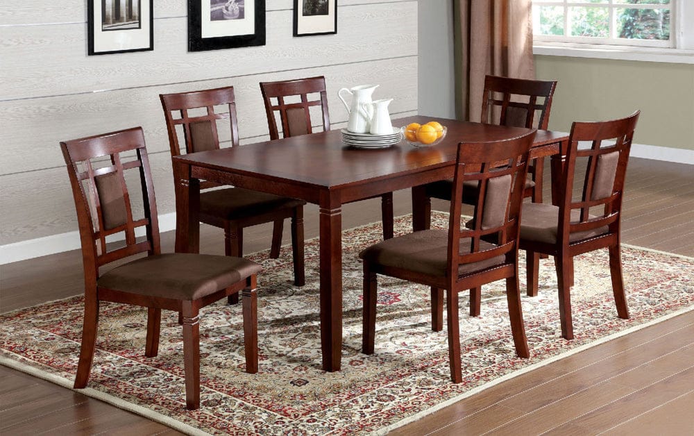 Furniture of America - Montclair I 7 Pc. Dining Table Set in Dark Cherry/Brown - CM3930T-7PK View 1