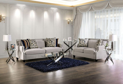 Furniture of America - Montecelio Sofa + Loveseat in Light Gray/Navy - SM2270-2PC View 1