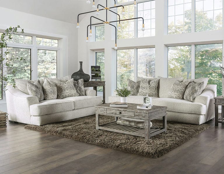 Furniture of America - Moorpark Sofa + Loveseat in Off-White - SM6092-2PC View 1