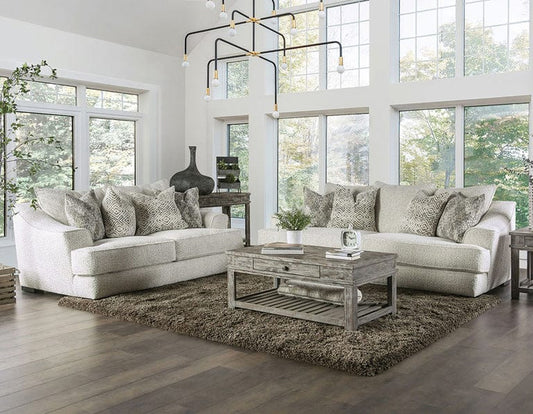 Furniture of America - Moorpark Sofa + Loveseat in Off-White - SM6092-2PC View 1
