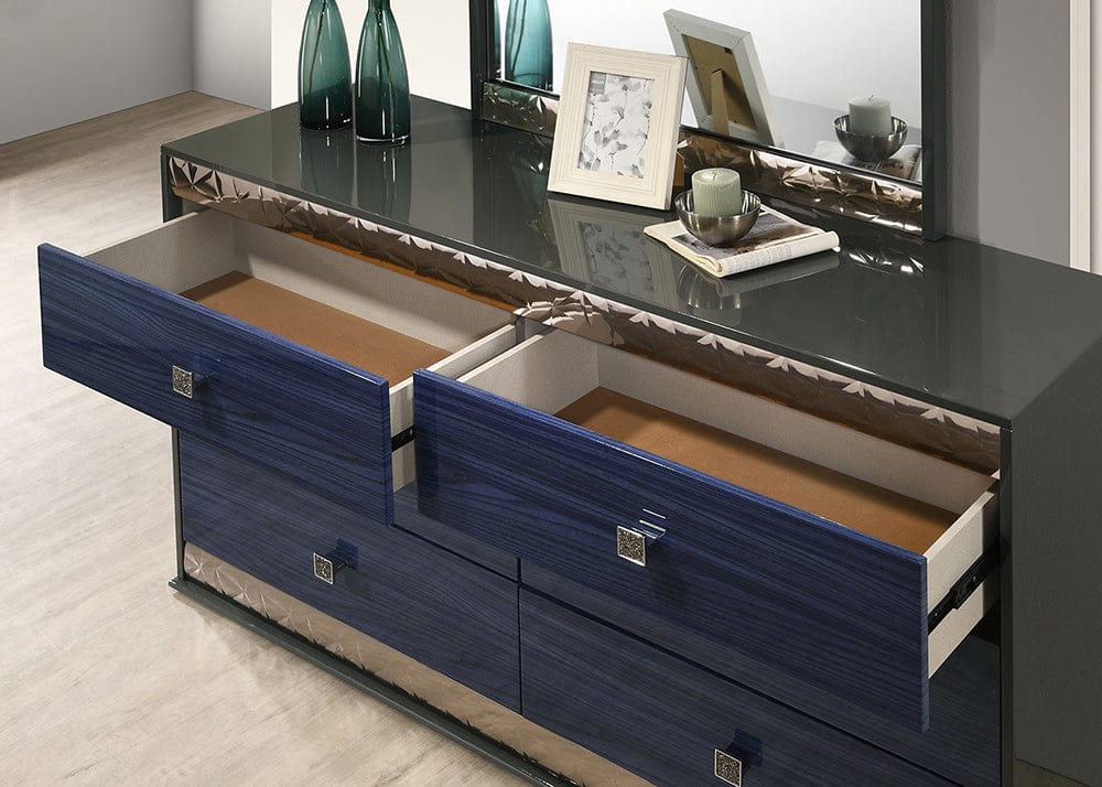 Furniture of America - Morcote Dresser in Ash Gray/Indigo Blue - FM7250BL-D View 2