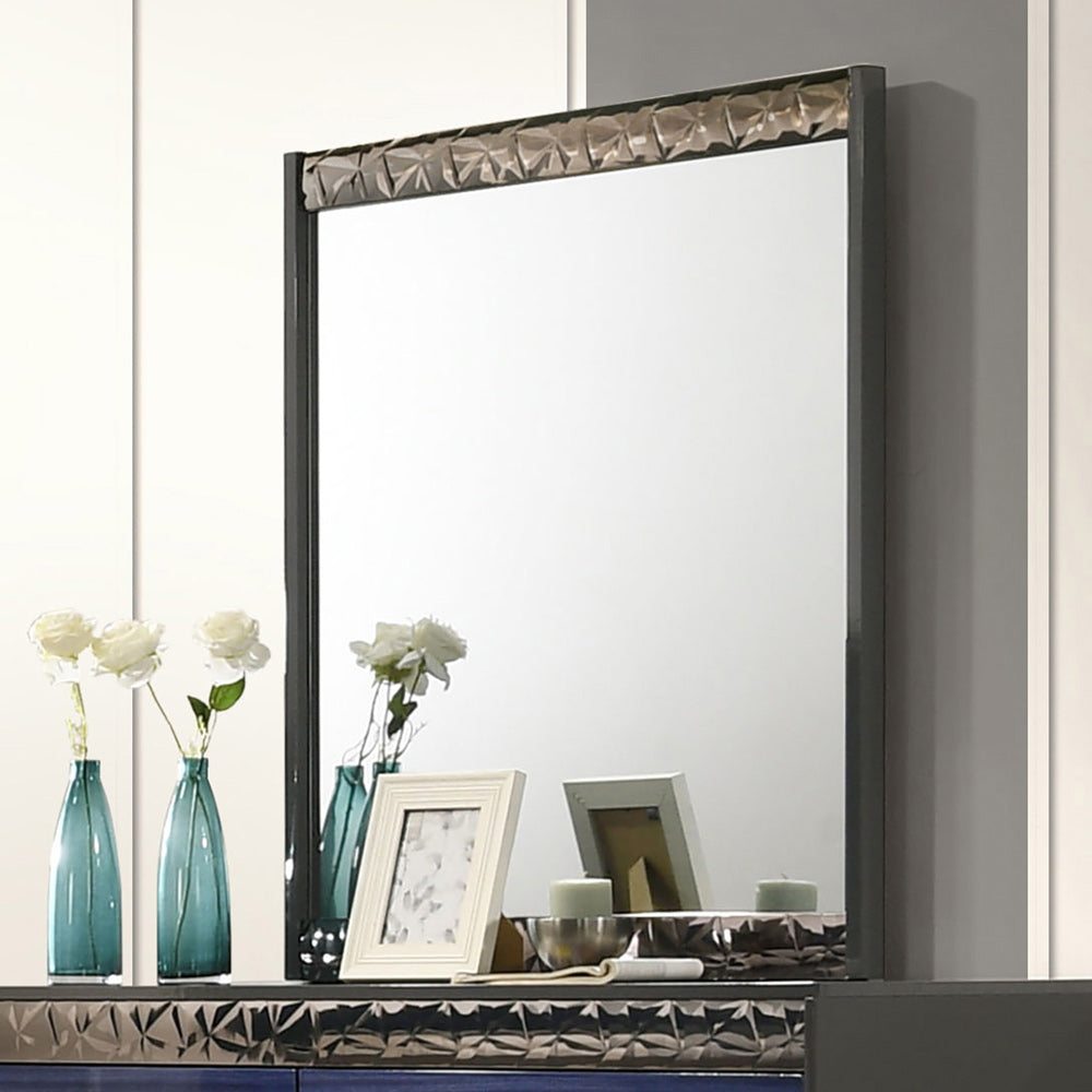 Furniture of America - Morcote Mirror in Ash Gray/Indigo Blue - FM7250BL-M View 1