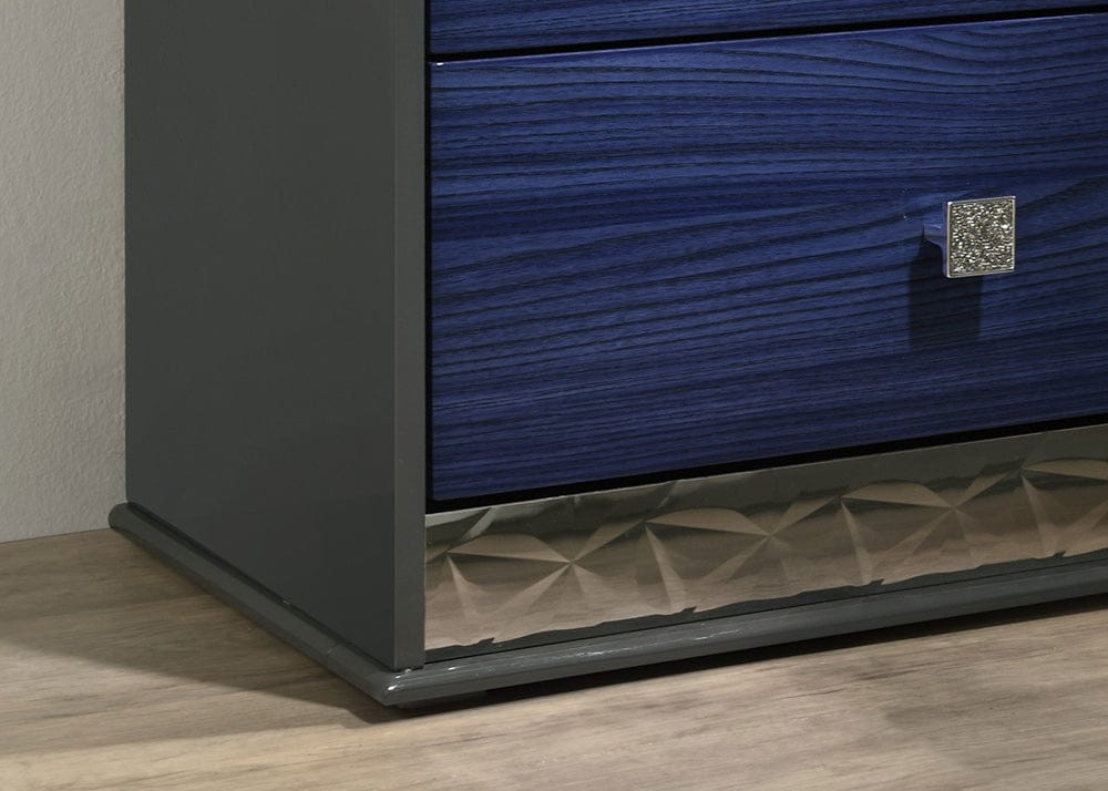 Furniture of America - Morcote Nightstand in Ash Gray/Indigo Blue - FM7250BL-N View 3