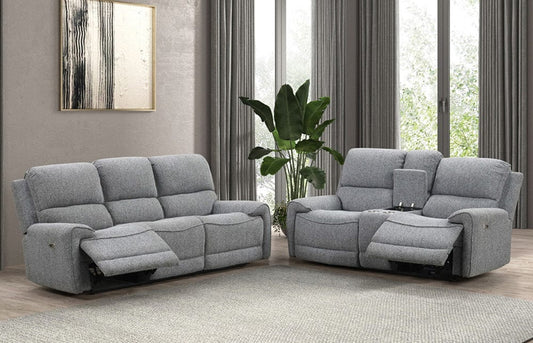 Furniture of America - Morcote Power Sofa + Loveseat in Gray - FM62001GY-PM-2PC View 1