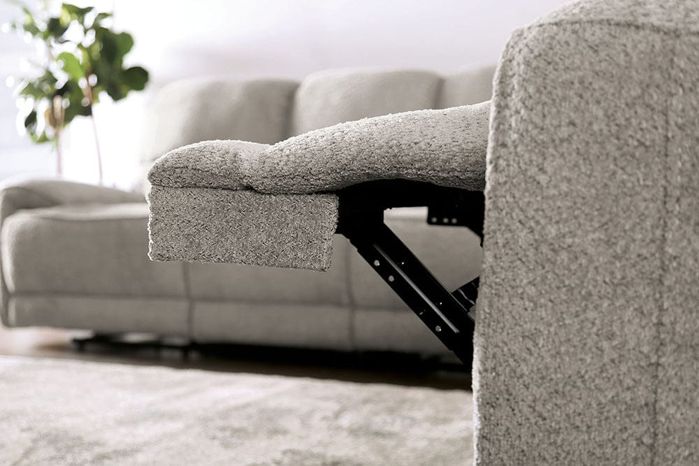 Furniture of America - Morcote Power Sofa + Loveseat in Light Gray - FM62001LG-PM-2PC View 4