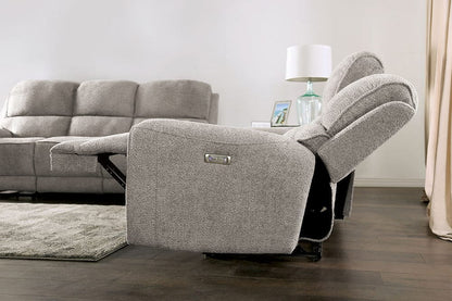 Furniture of America - Morcote Power Sofa + Loveseat in Light Gray - FM62001LG-PM-2PC View 5