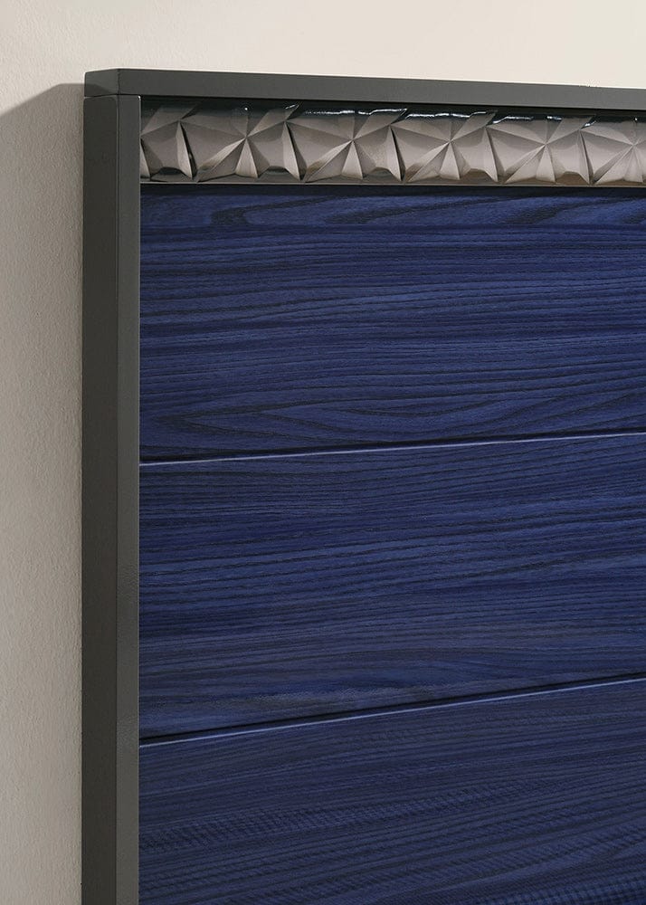 Furniture of America - Morcote Queen Bed in Ash Gray/Indigo Blue - FM7250BL-Q-BED View 3
