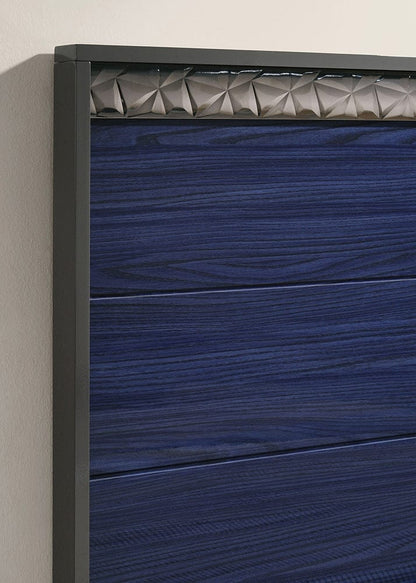 Furniture of America - Morcote Queen Bed in Ash Gray/Indigo Blue - FM7250BL-Q-BED View 3