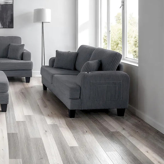 Furniture of America - Moretaine - Loveseat, Dark Gray - SL6932DG-LV-PK view 1