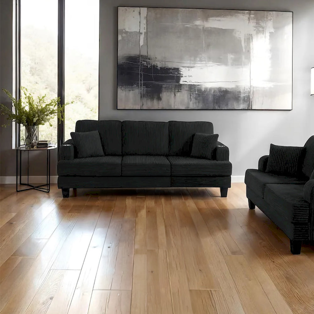 Furniture of America - Moretaine - Sofa, Black - SL6932BK-SF-PK view 1