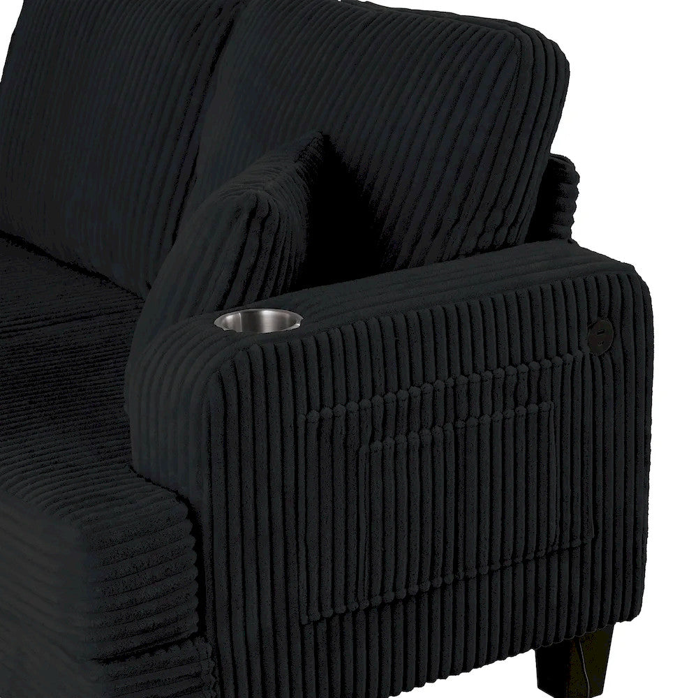 Furniture of America - Moretaine - Sofa, Black - SL6932BK-SF-PK view 3