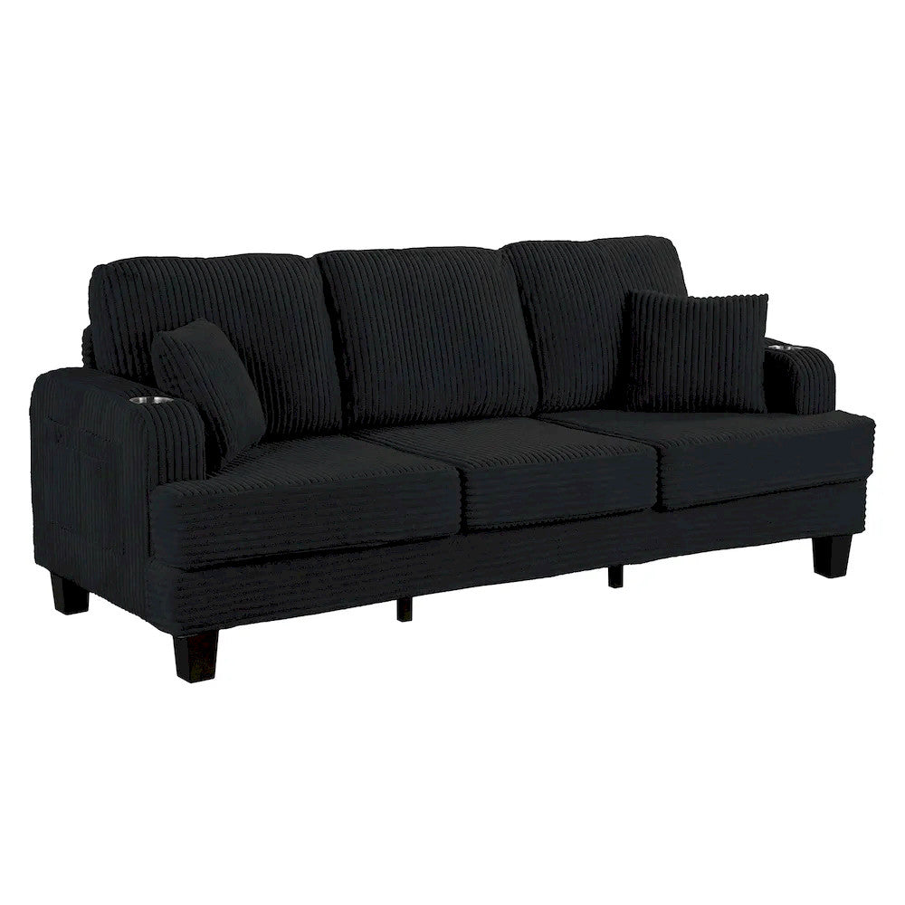 Furniture of America - Moretaine - Sofa, Black - SL6932BK-SF-PK view 4
