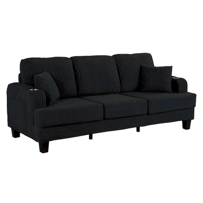 Furniture of America - Moretaine - Sofa, Black - SL6932BK-SF-PK view 4