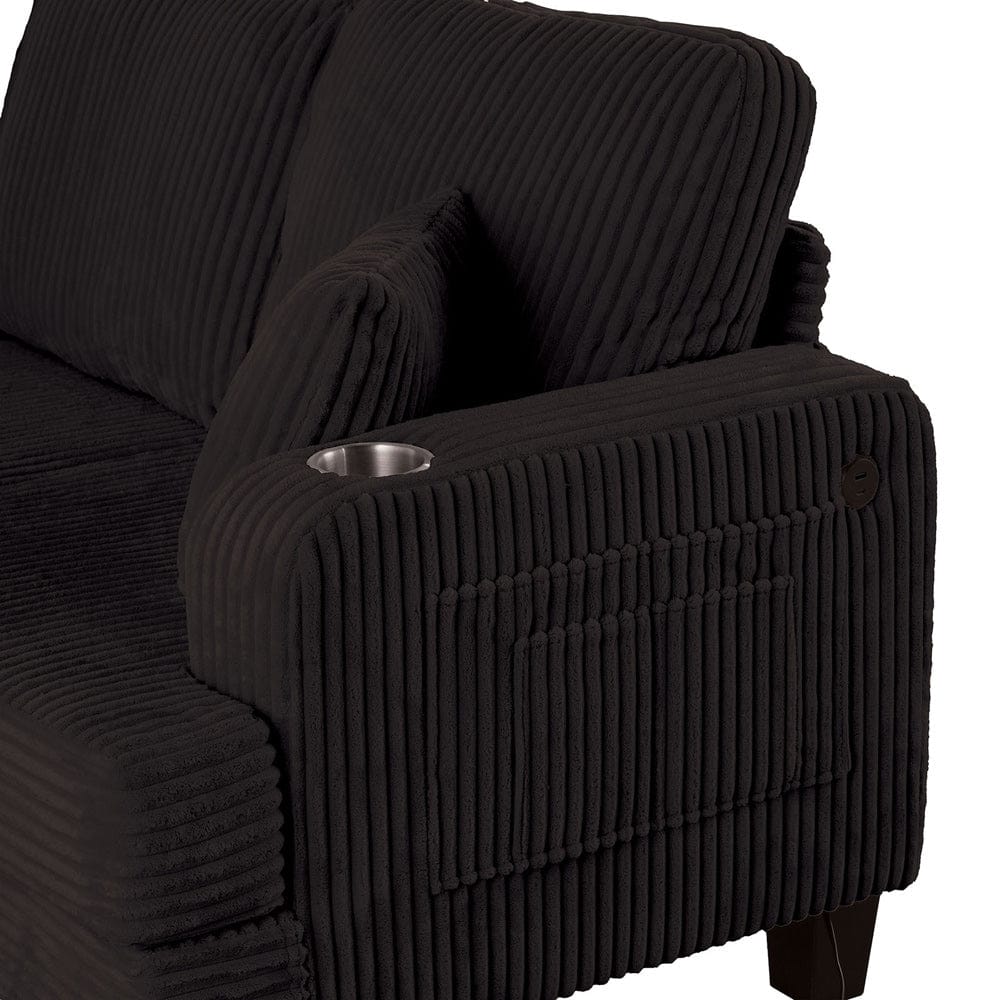 Furniture of America - Moretaine Sofa + Loveseat - SL6932BK-2PC View 3