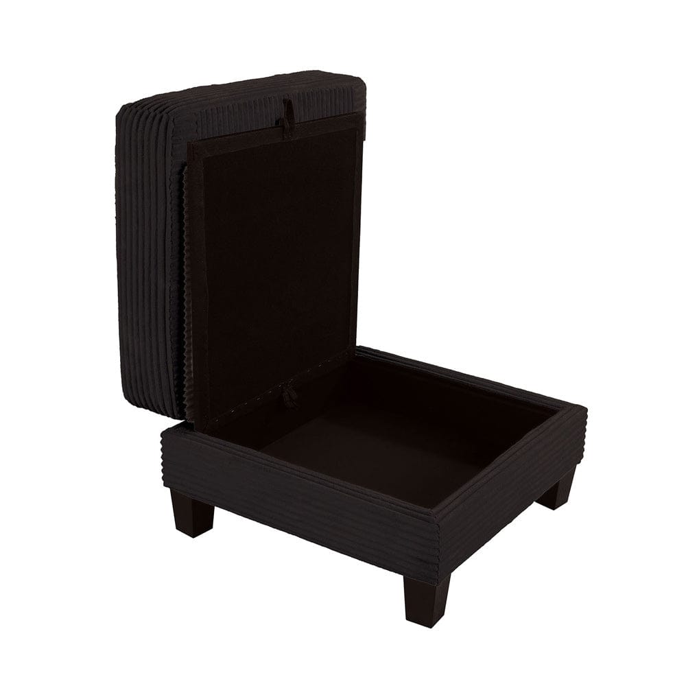 Furniture of America - Moretaine Storage Ottomen in Black - SL6932BK-OT View 3