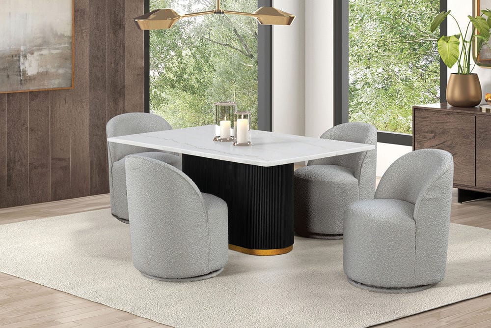 Furniture of America - Morges 5 Pc. Dining Table Set in Light Gray - FM3432WH-T-5PC-01LG View 1