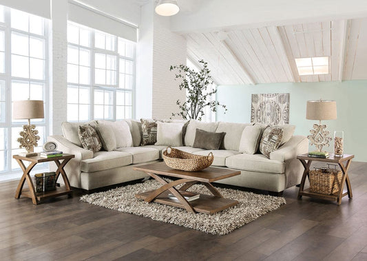 Furniture of America - Mornington Sectional in Ivory/Brown - SM5416-SECT View 1