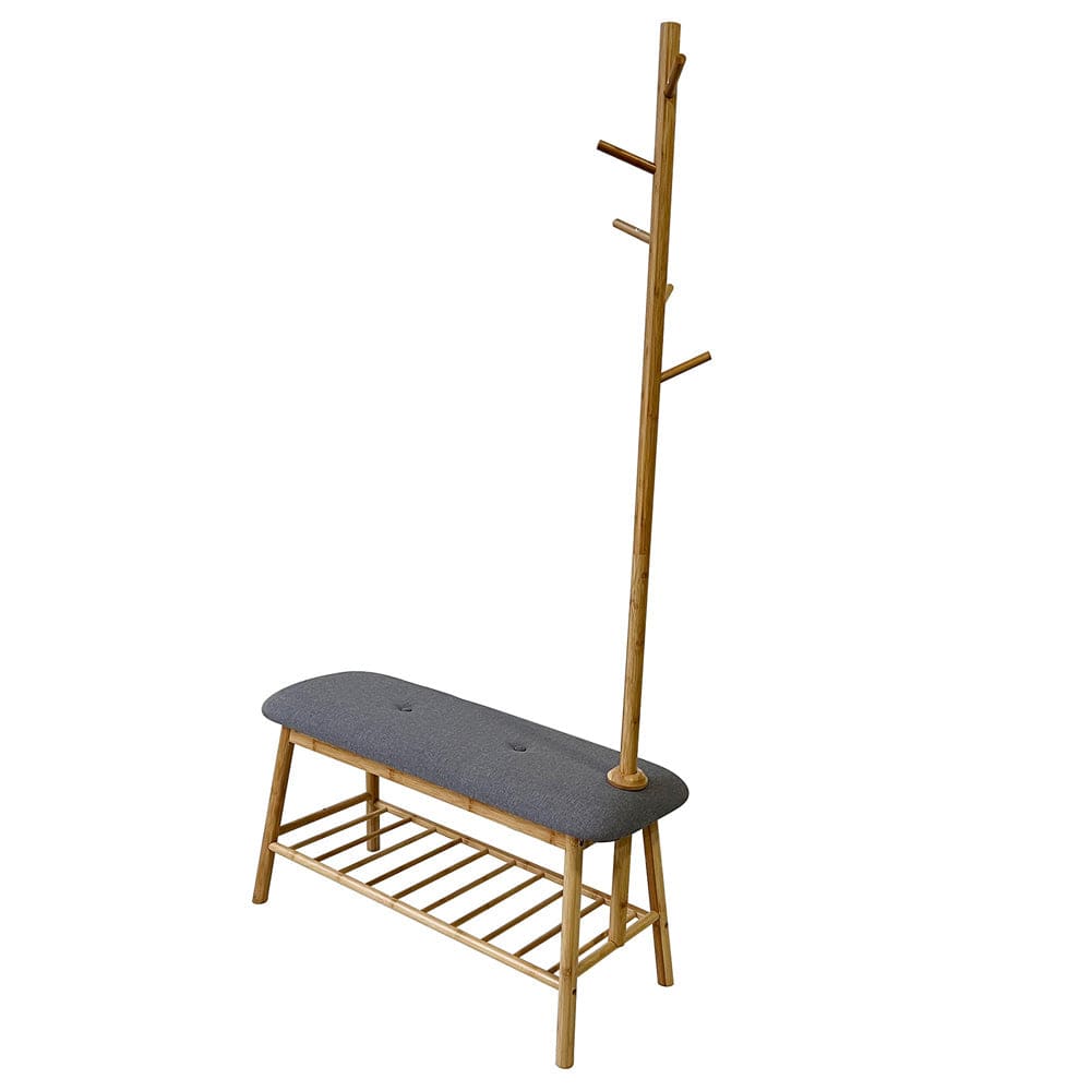 Furniture of America - Mosier Hall Tree w/ Bench & Shoe Storage in Natural/Gray - GM-5004 View 1