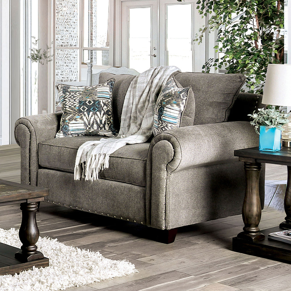 Furniture of America - Mott Loveseat in Gray - SM6155-LV View 1