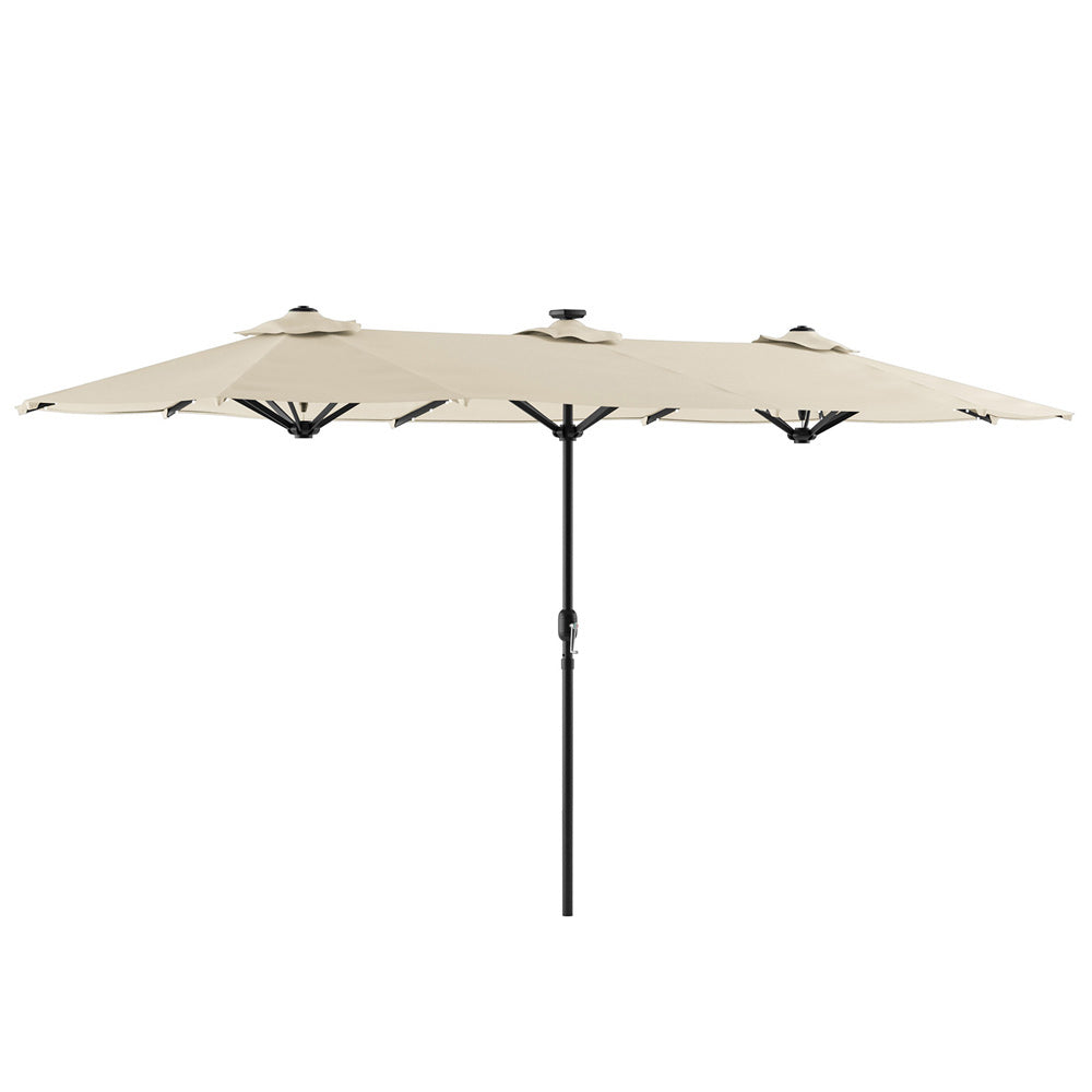 Furniture of America - Musa Rectangular Market Umbrella in Canvas Stone - GM-3007CS View 1