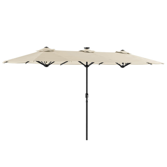 Furniture of America - Musa Rectangular Market Umbrella in Canvas Stone - GM-3007CS View 1