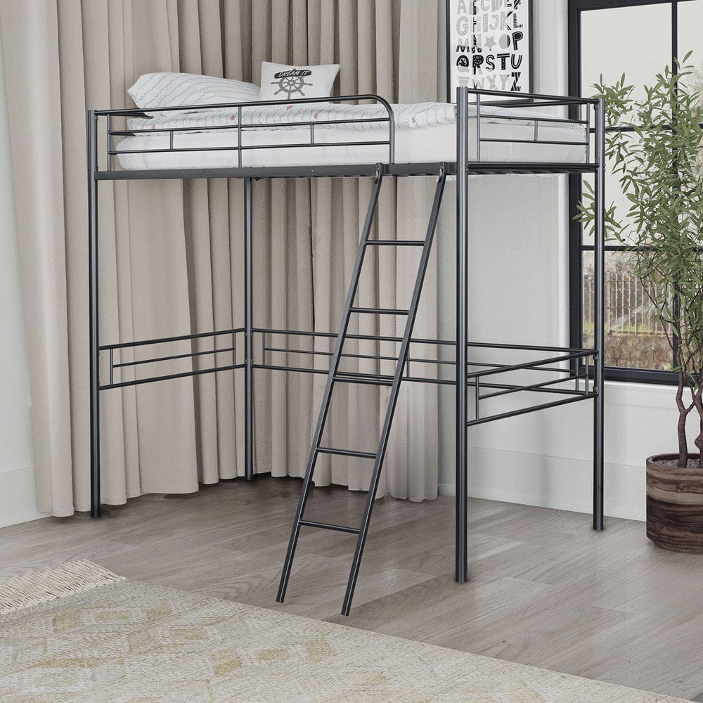 Furniture of America - Myles Twin Loft Bed (K/D) in Black - FM-BK910BK-T View 1