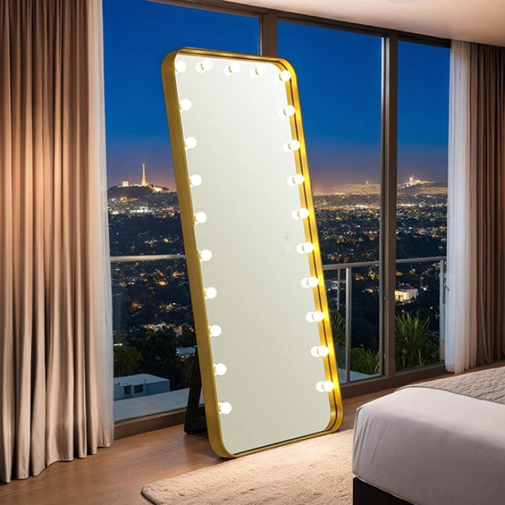Furniture of America - Myra Floor Mirror in Gold - FM-AC8013GD-M