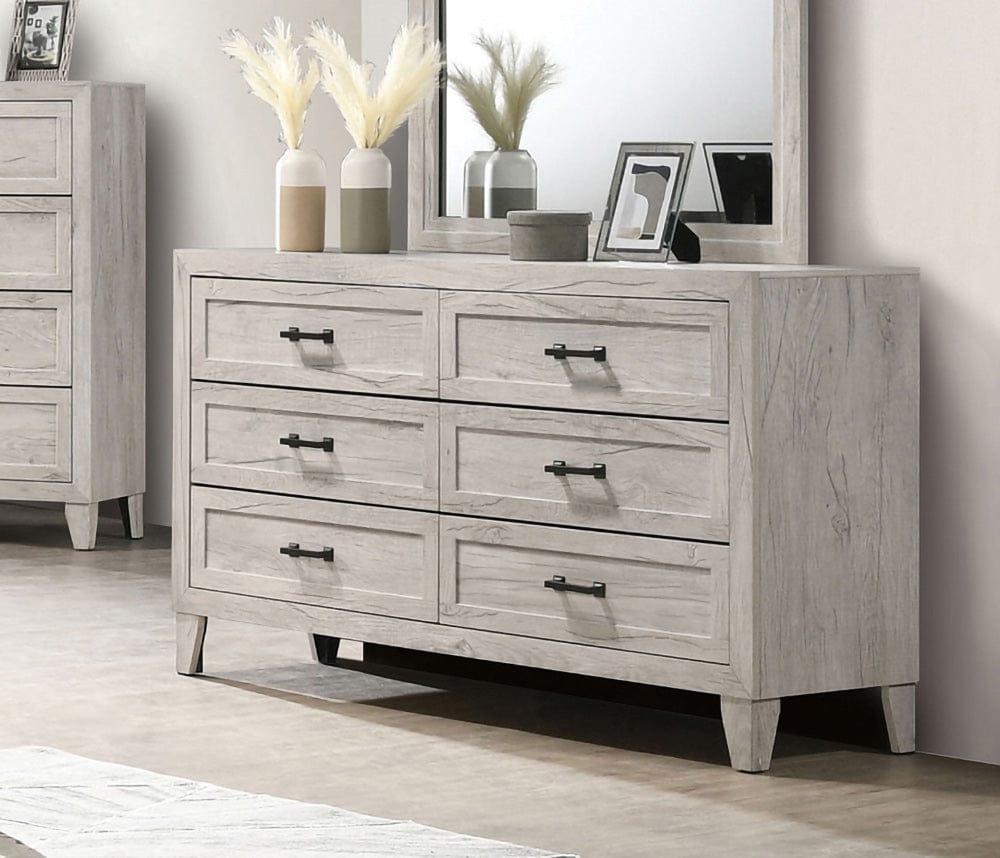 Furniture of America - Mysen Dresser in White Wash - FM7202WH-D View 1