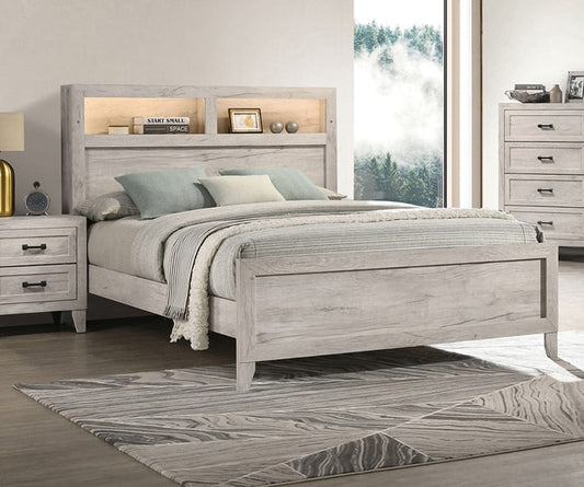 Furniture of America - Mysen Full Bed in White Wash - FM7202WH-F-BED View 1
