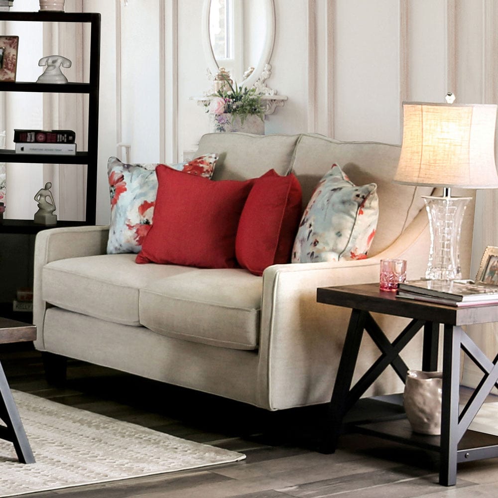 Furniture of America - Nadene Loveseat in Ivory - SM8014-LV View 1