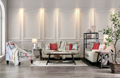 Furniture of America - Nadene Sofa + Loveseat in Ivory - SM8014-2PC View 2