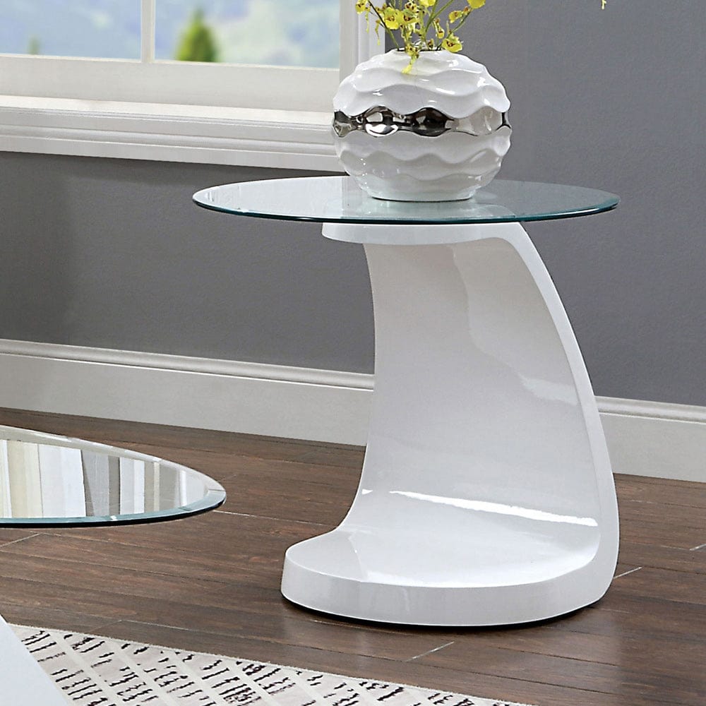 Furniture of America - Nahara End Table in White - FOA4042WH-E-TABLE View 1