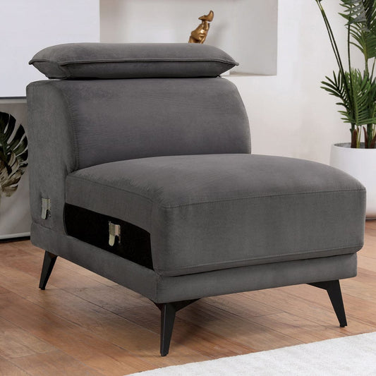 Furniture of America - Napanee Armless Chair in Dark Gray - CM6254GY-AC View 1