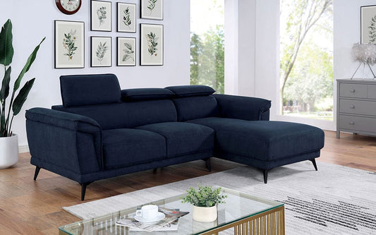 Furniture of America - Napanee Armless Chair in Navy - CM6254BL-AC View 2