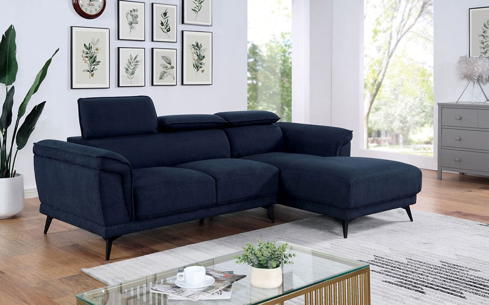 Furniture of America - Napanee Sectional in Navy - CM6254BL-SECT View 1