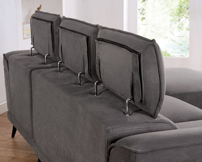 Furniture of America - Napanee Sectional w/ Armless Chair in Dark Gray - CM6254GY-SECT+AC View 2