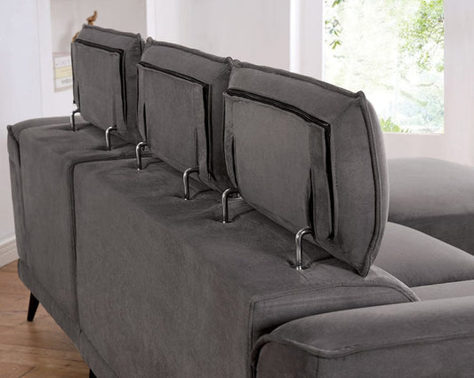 Furniture of America - Napanee Sectional w/ Armless Chair in Dark Gray - CM6254GY-SECT+AC View 2