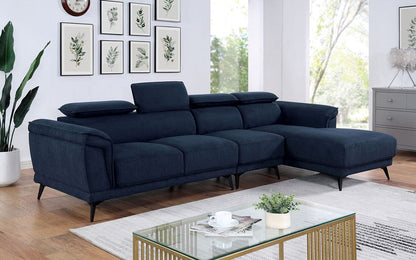 Furniture of America - Napanee Sectional w/ Armless Chair in Navy - CM6254BL-SECT+AC View 1