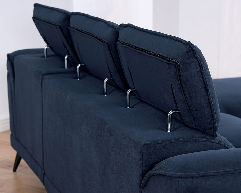 Furniture of America - Napanee Sectional w/ Armless Chair in Navy - CM6254BL-SECT+AC View 2