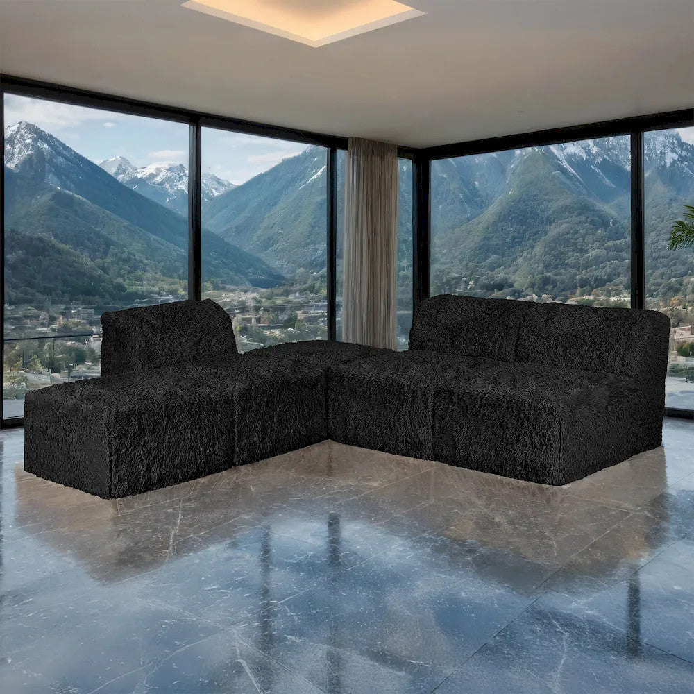 Furniture of America - Nappi - L-Sectional A, Black - FM62102BK-SECT-A view 1